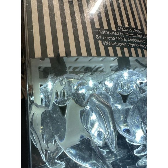 Halloween Purple Bats 20 Clear Ghosts 15 String Led Lights Set of 2 - Picture 10 of 13